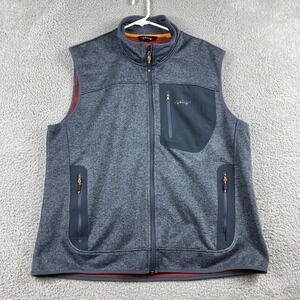 Orvis Vest Mens XXL Heather Grey Full Zip Trout Bum Fleece Fishing Performance